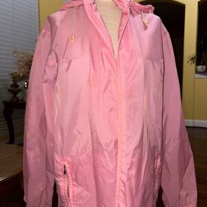 Vintage Bubblegum Pink Hooded Windbreaker Jacket Oshman’s Sportswear